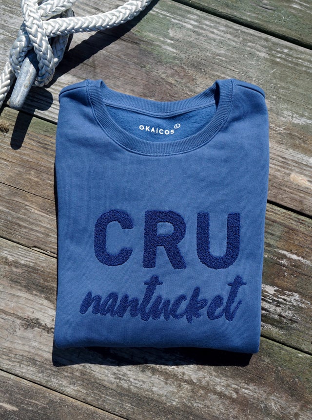 CRU x Okaicos Chenille Embroidered Crewneck Sweatshirt